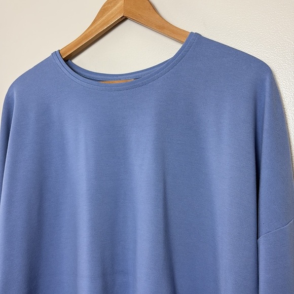 J. Jill Ponte 3/4 Length Sleeve Top Dusty Blue Size M - Picture 2 of 8